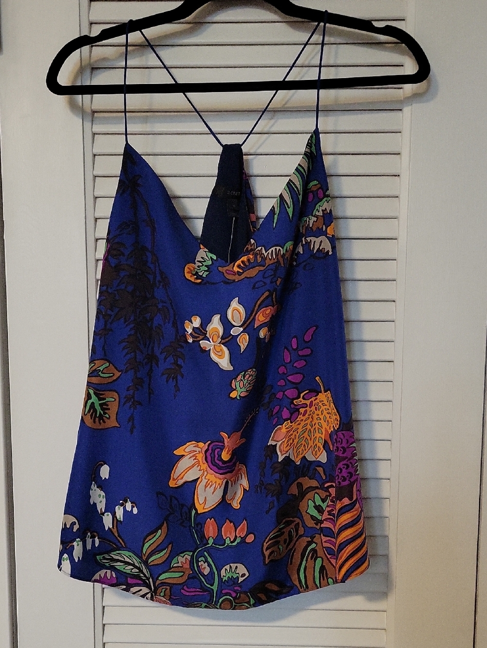 J. Crew Royal Blue Floral Print Camisole